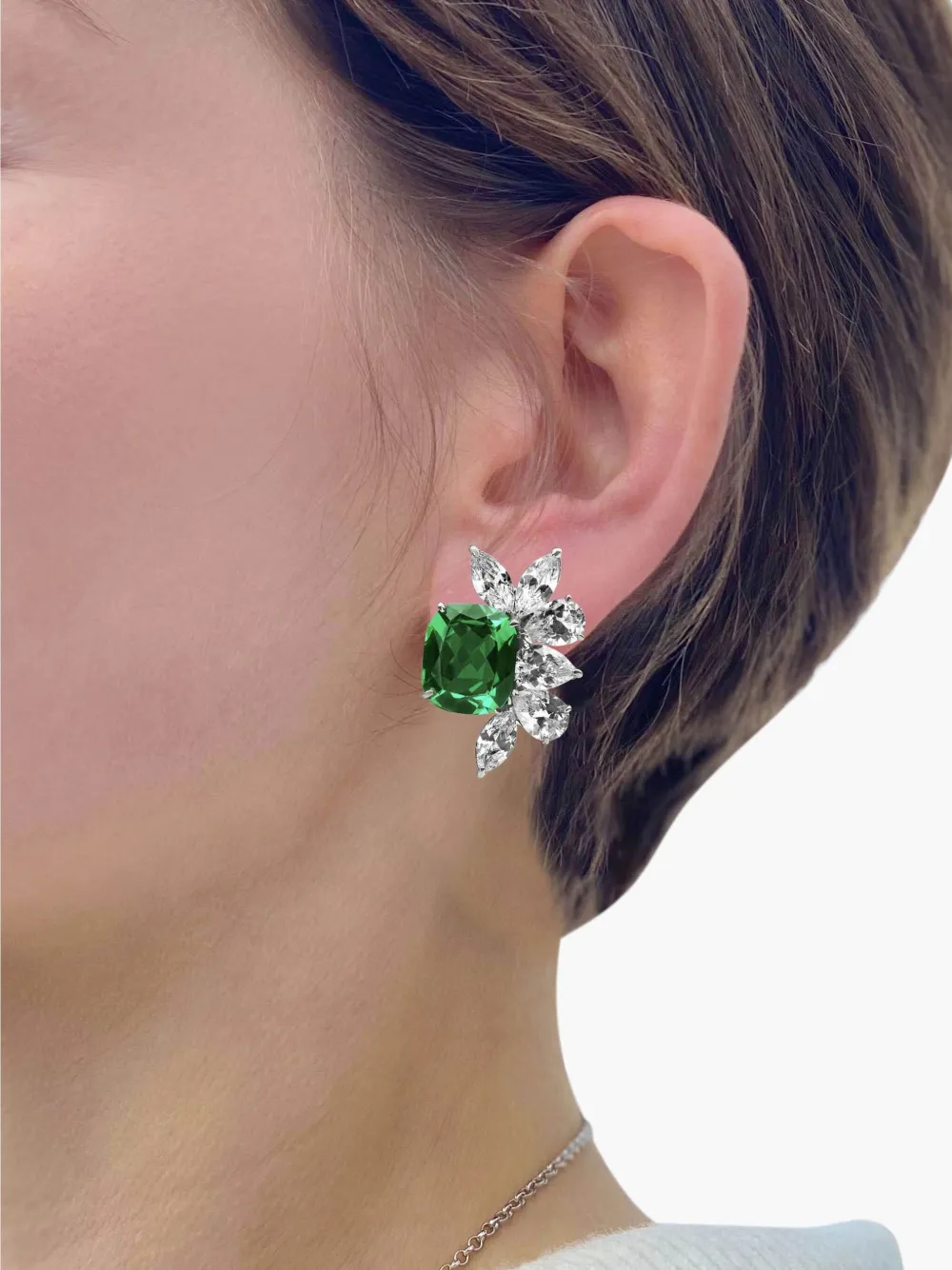 Juwelina Paris Roque Cuff Earrings In Green