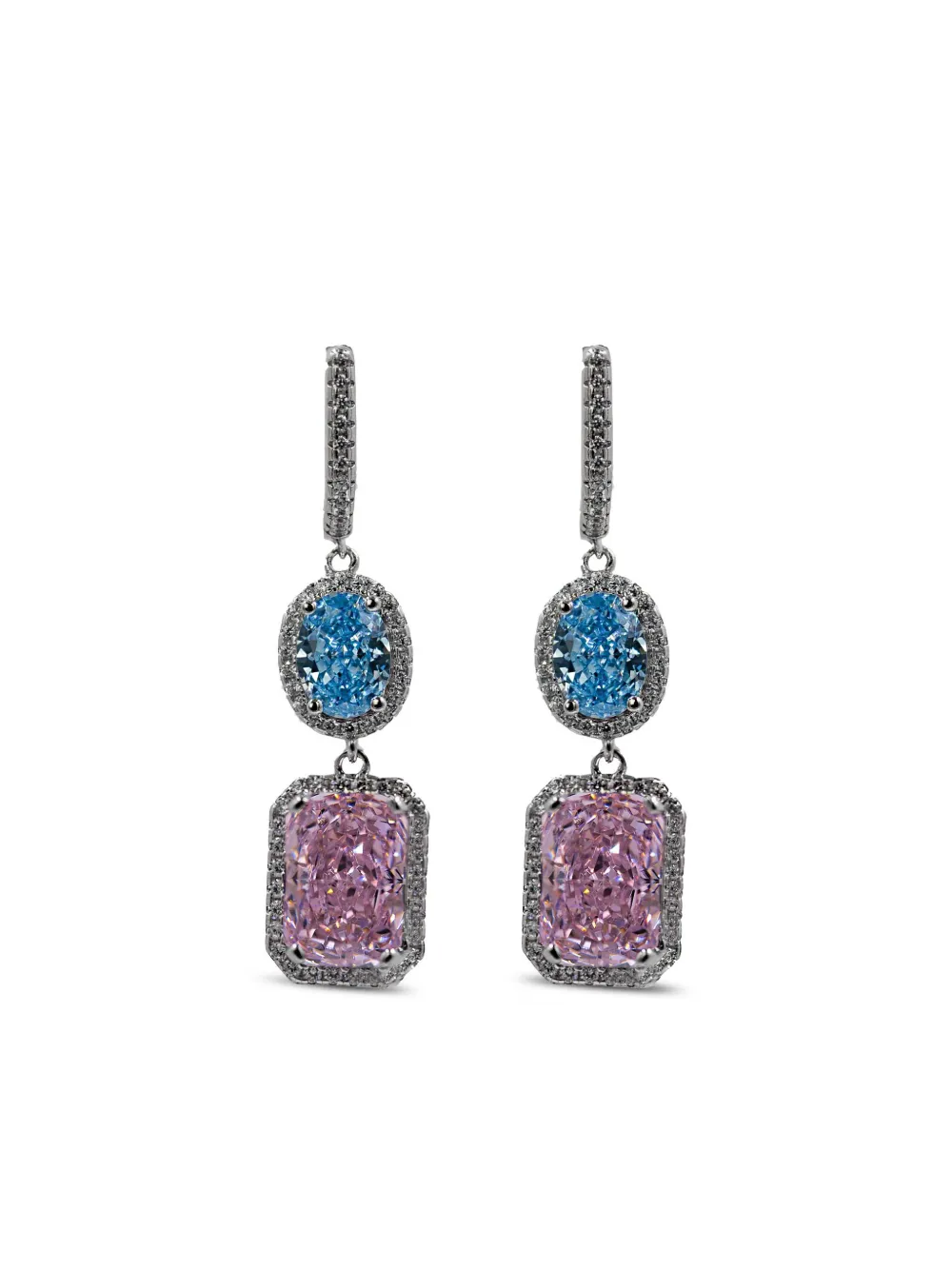 Shop Juwelina Paris Sterling Silver Marlene Earrings In Blue