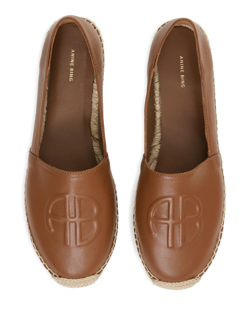ANINE BING Paloma logo-embossed espadrilles COG1 BROWN