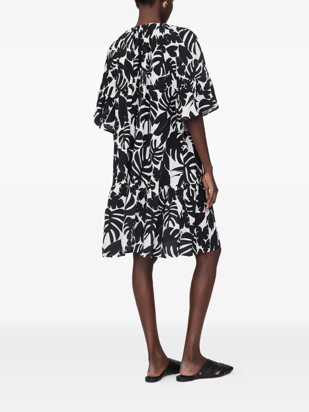 ANINE BING Lolita gelaagde jurk met bloemenprint Zwart