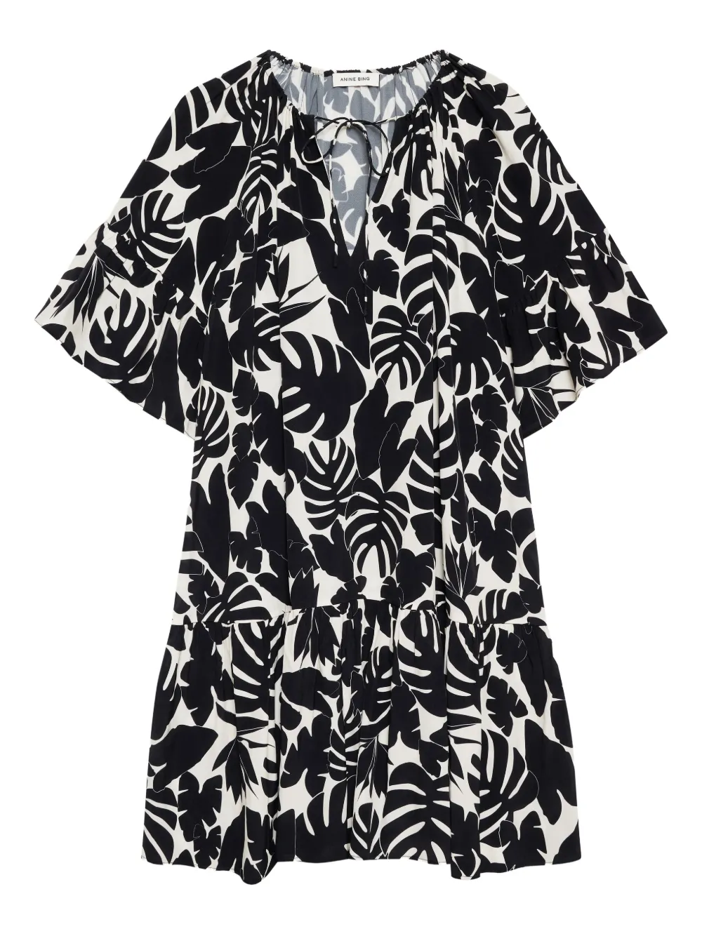 ANINE BING Lolita gelaagde jurk met bloemenprint Zwart