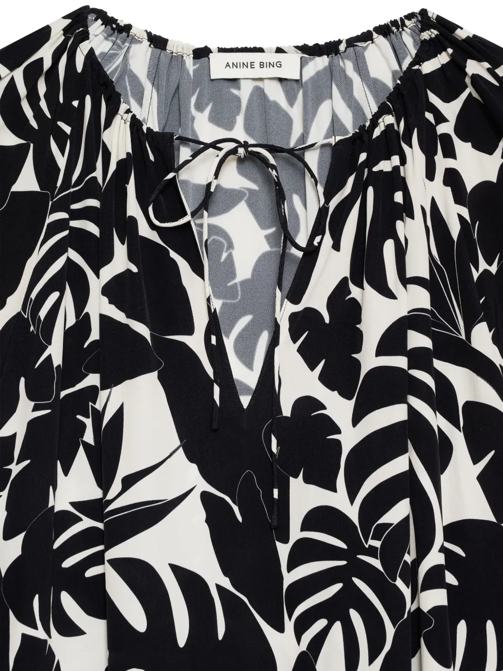 ANINE BING Lolita gelaagde jurk met bloemenprint Zwart