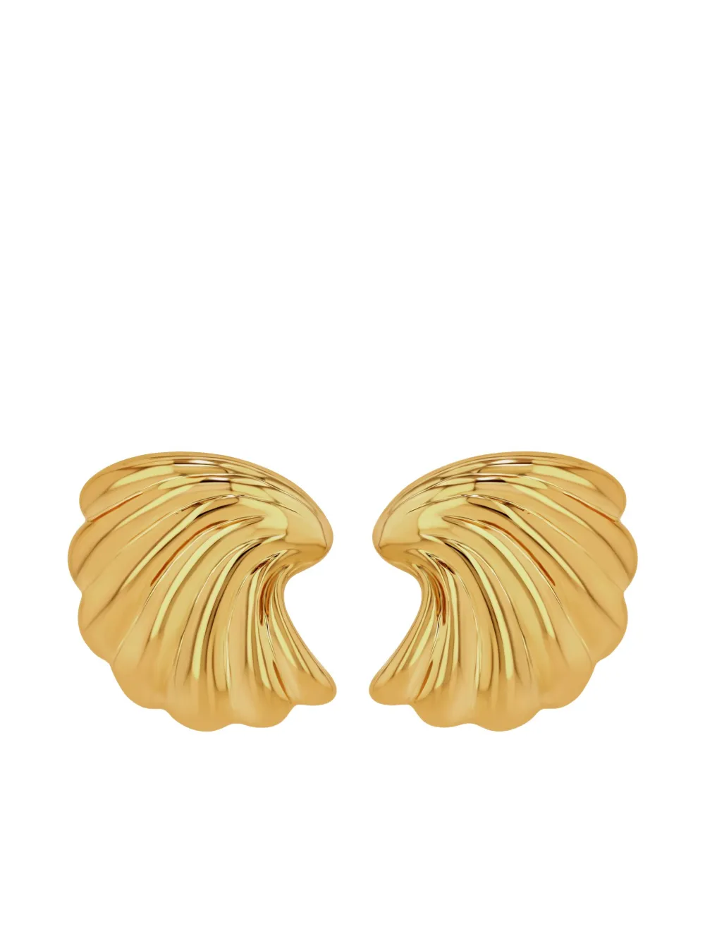 ANINE BING Curved Shell earrings | Gold | Image 1