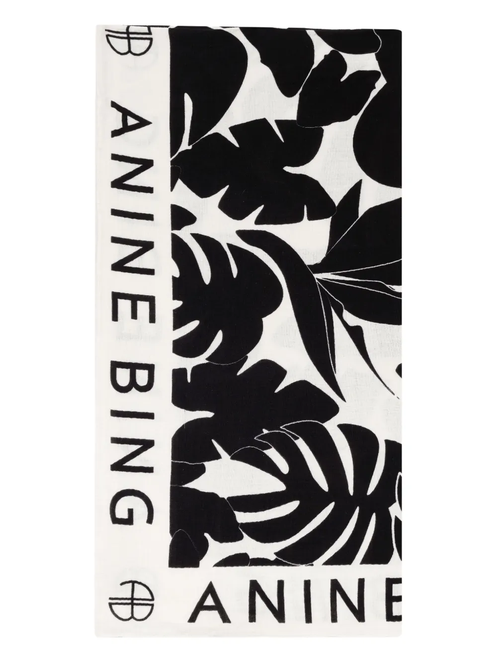 ANINE BING Eliza wikkelrok met tropische bladprint Zwart