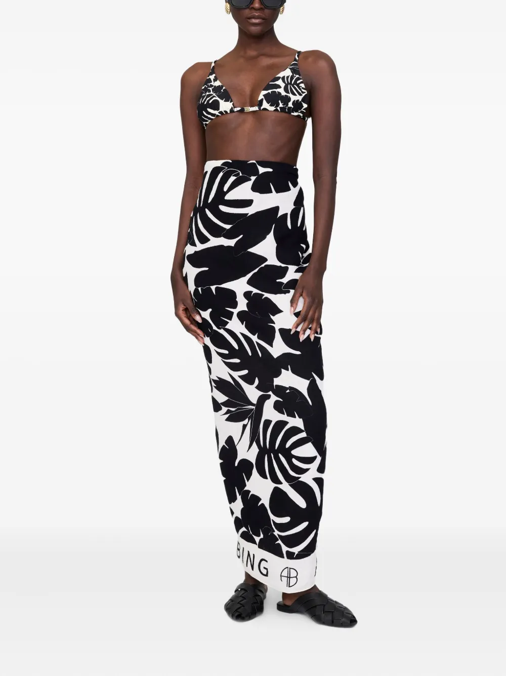 ANINE BING Eliza tropical leaf print sarong | Beach Cover-Ups | Image 2