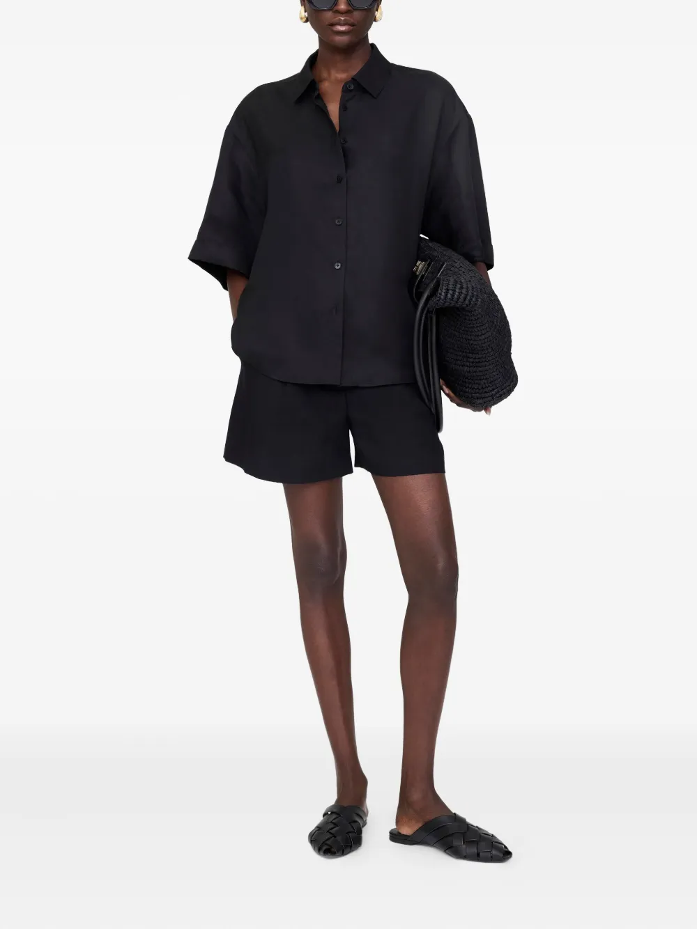 ANINE BING Coco button-up blouse Zwart
