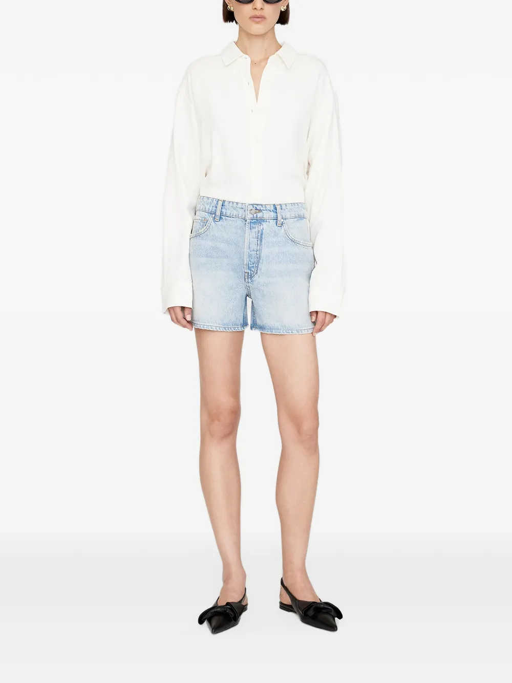 ANINE BING Dalton denim shorts Blauw