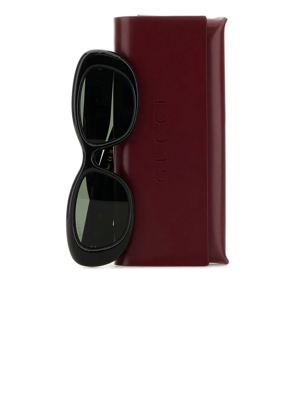 Gucci Eyewear Zonnebril met ovalen montuur Zwart