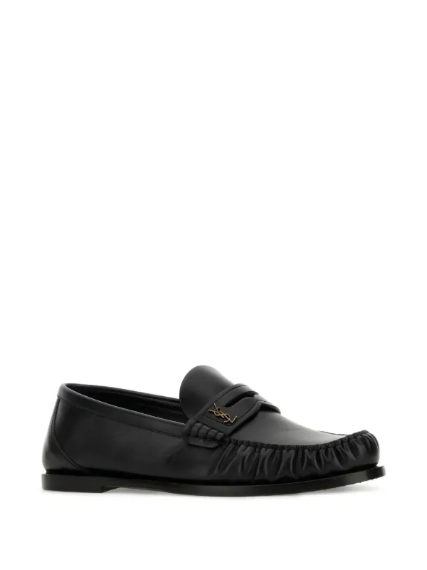 Saint Laurent レザーローファー | ブラック | FARFETCH JP