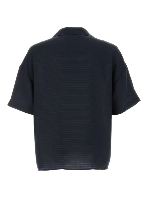 Saint Laurent Silk Polo Shirt | Blue | FARFETCH CA