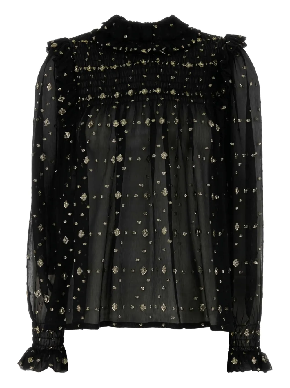 Saint Laurent Bestickte Bluse - Schwarz