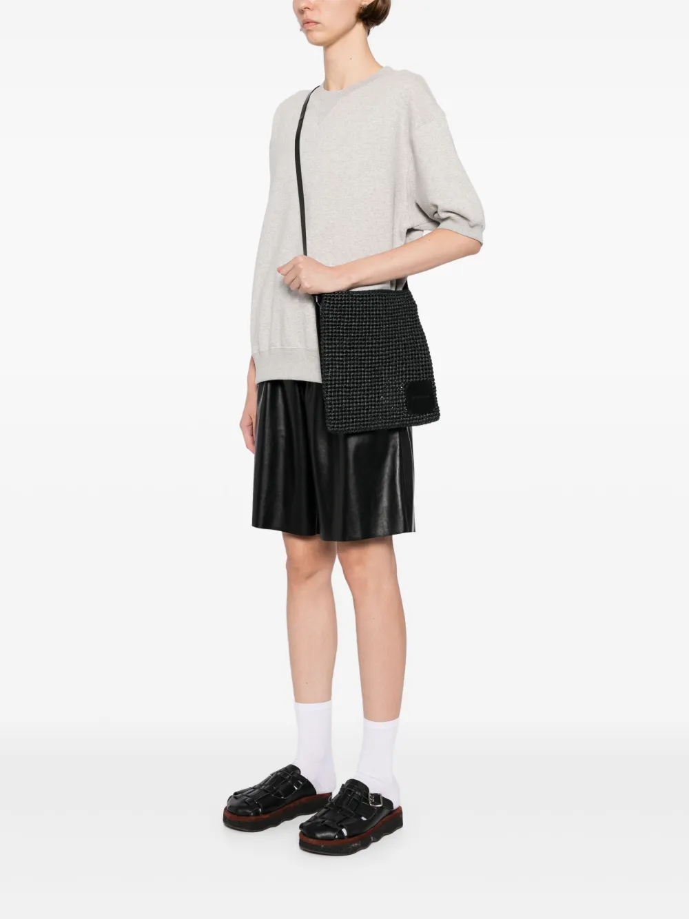 JIL SANDER+ Gehaakte crossbodytas Zwart