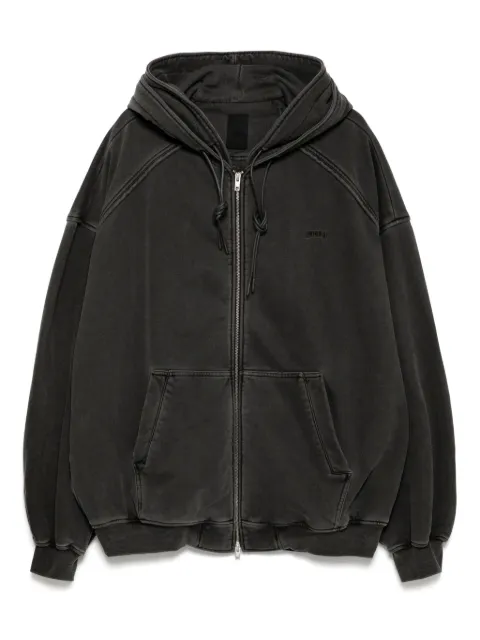 Juun.J hoodie con logo bordado y cierre