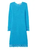 St. John Re-Edition Ruffle Boucle dress - Blue