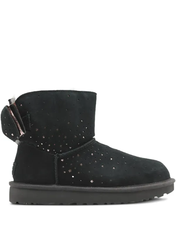 UGG Classic Mini Stargirl Bow Port Boots Black FARFETCH IN