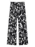 ANINE BING Elain leaf-print trousers - Black