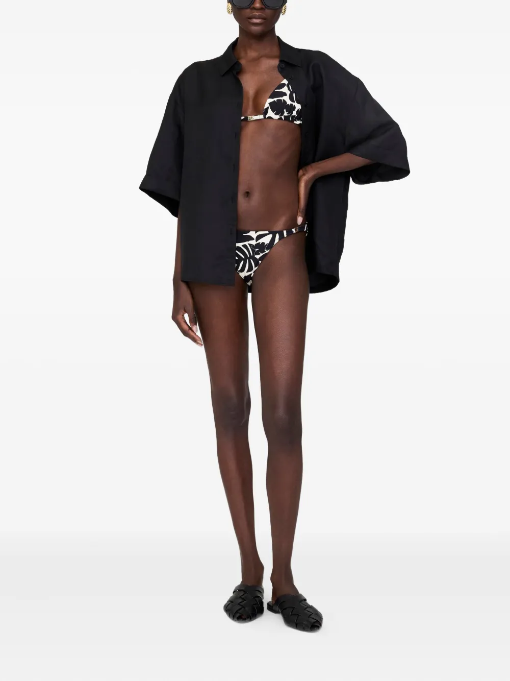 ANINE BING Bellamy bikinislip met print Zwart