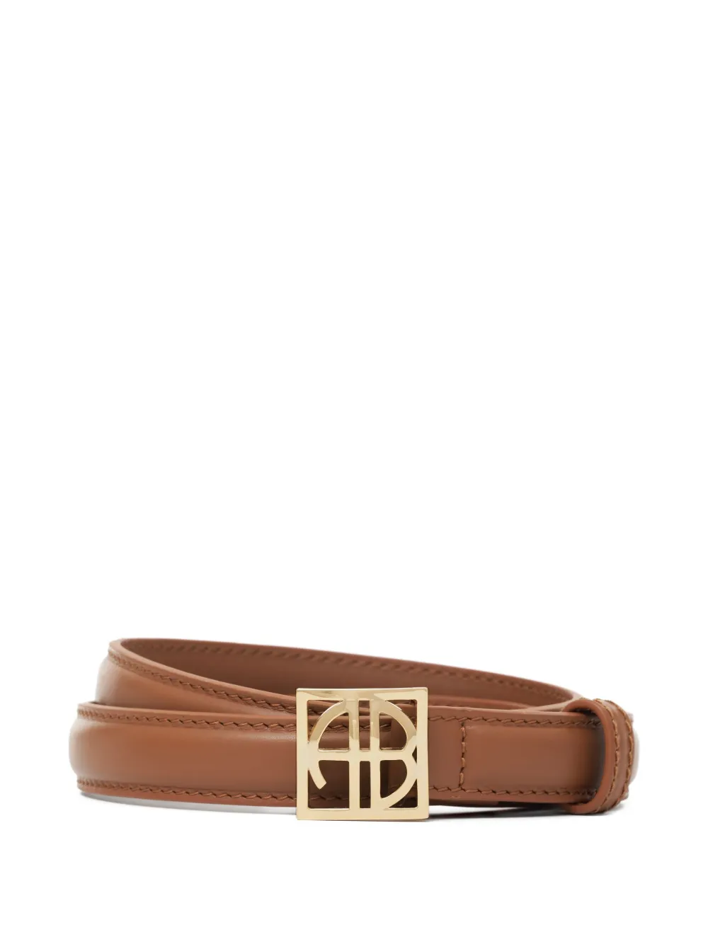 ANINE BING Riem met monogramgesp Bruin