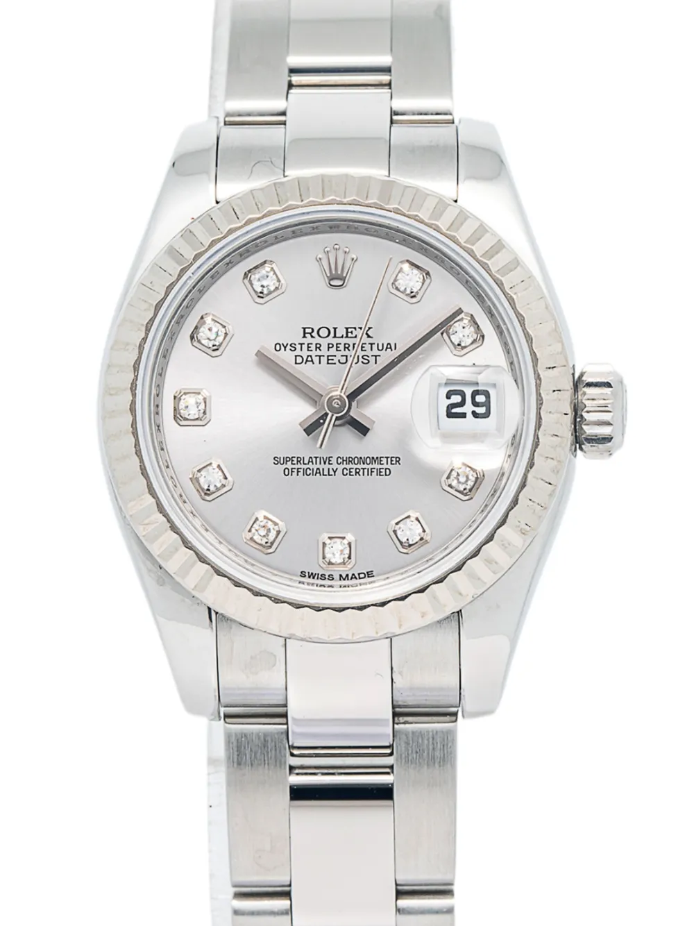 Pre-owned Rolex Datejust 27mm In Silver