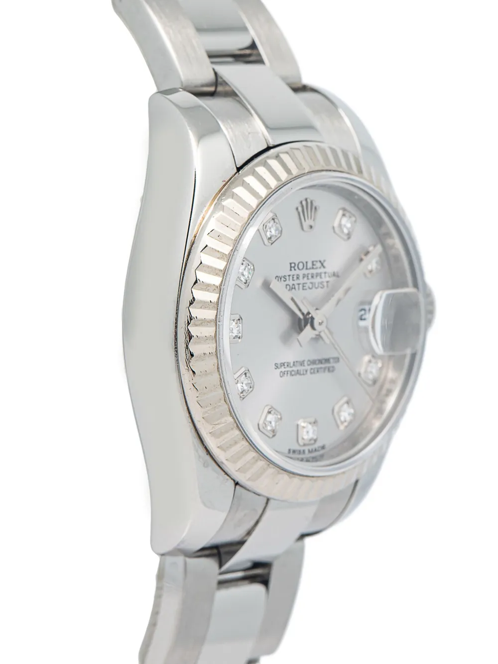 Pre-owned Rolex Datejust 27mm In Silver