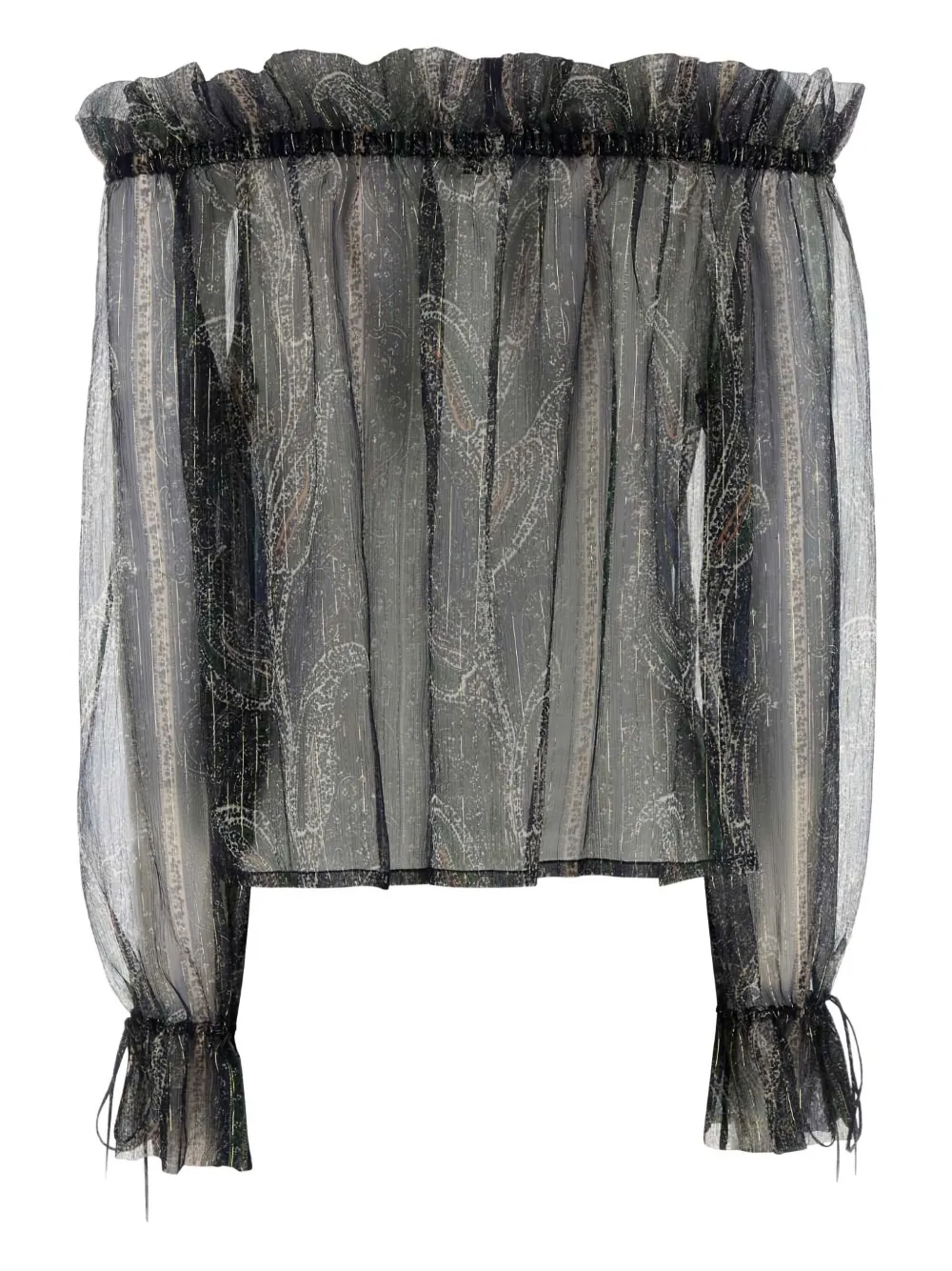 Saint Laurent Blouse met print - Zwart