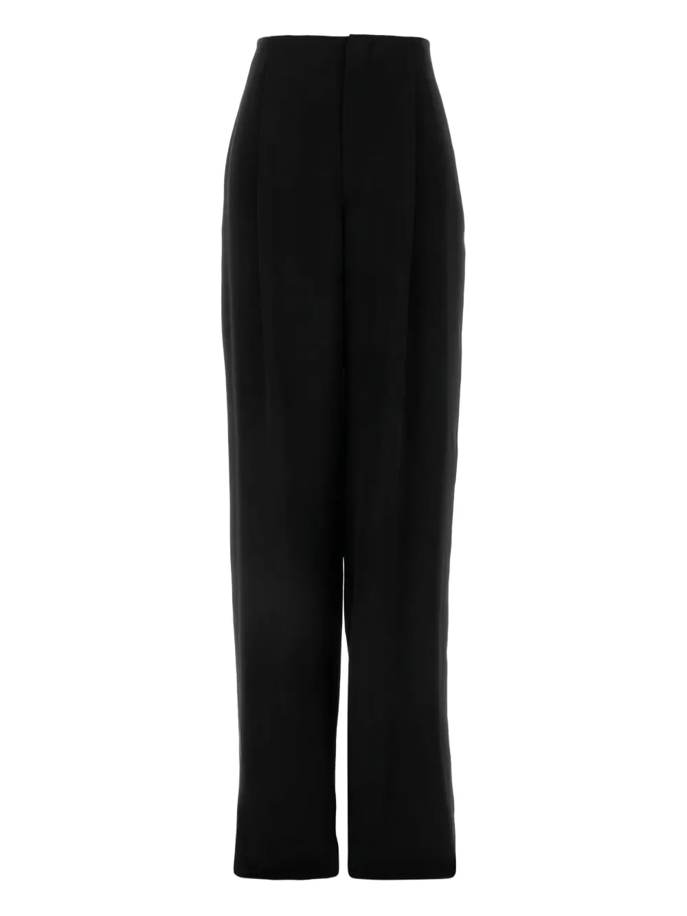 Saint Laurent silk high waisted trousers - Black