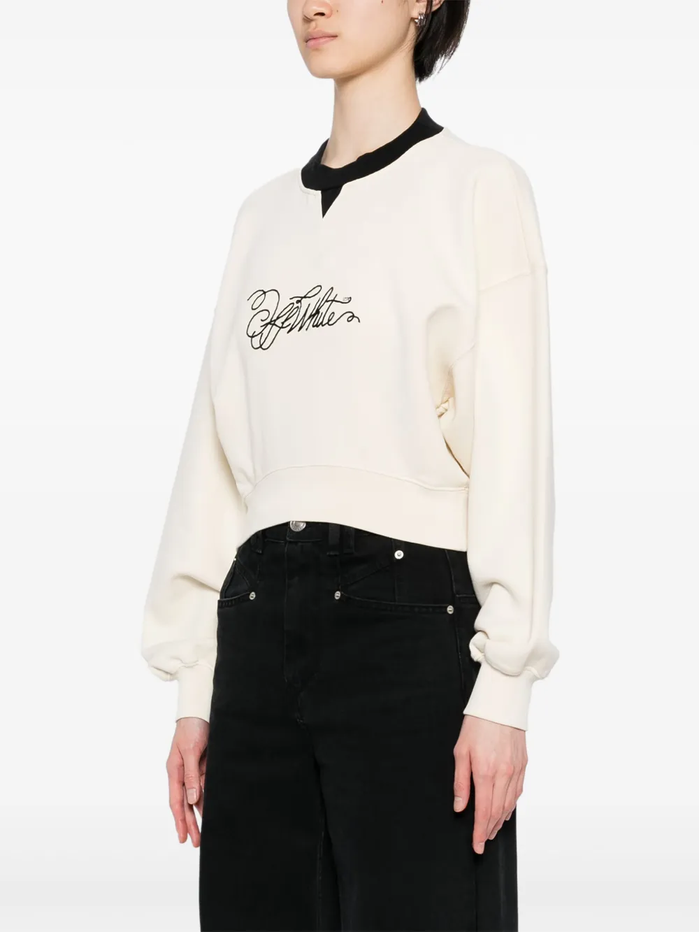 OFF-WHITE LOGO-EMBROIDERED SWEATSHIRT