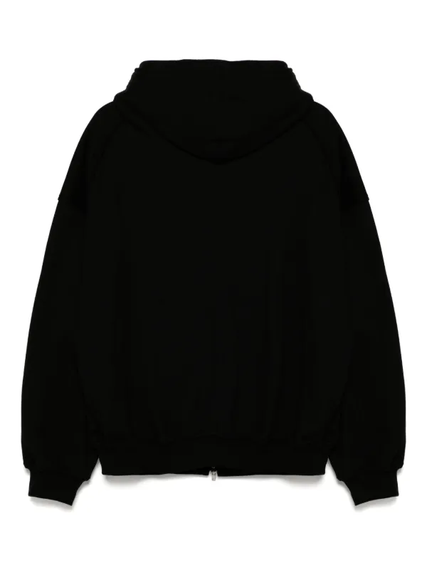 ミナペルホネン　黒 ジップアップパーカー　38 ウール100% ミナペルホネン 黒 ジップアップパーカー 38 ウール100%