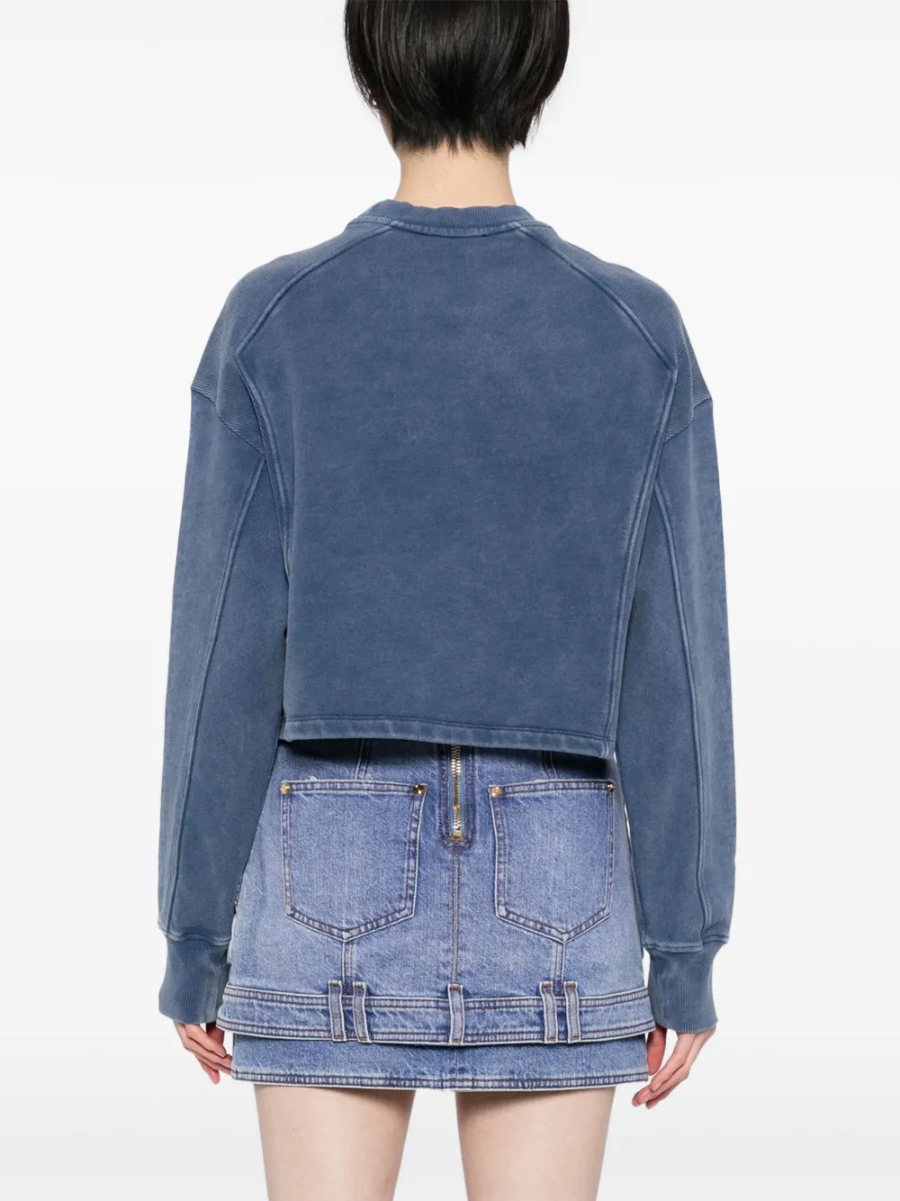Balmain Couture Embroidered Sweatshirt In Blue