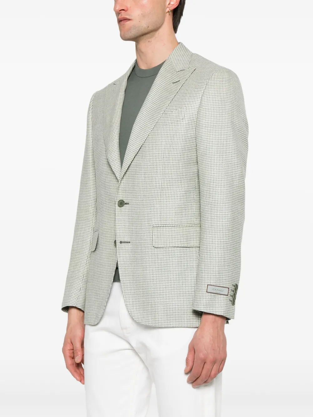Canali Blazer met pied-de-poule print Groen