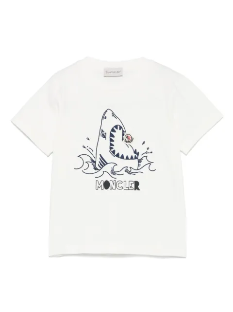 Moncler Enfant shark-motif cotton T-shirt