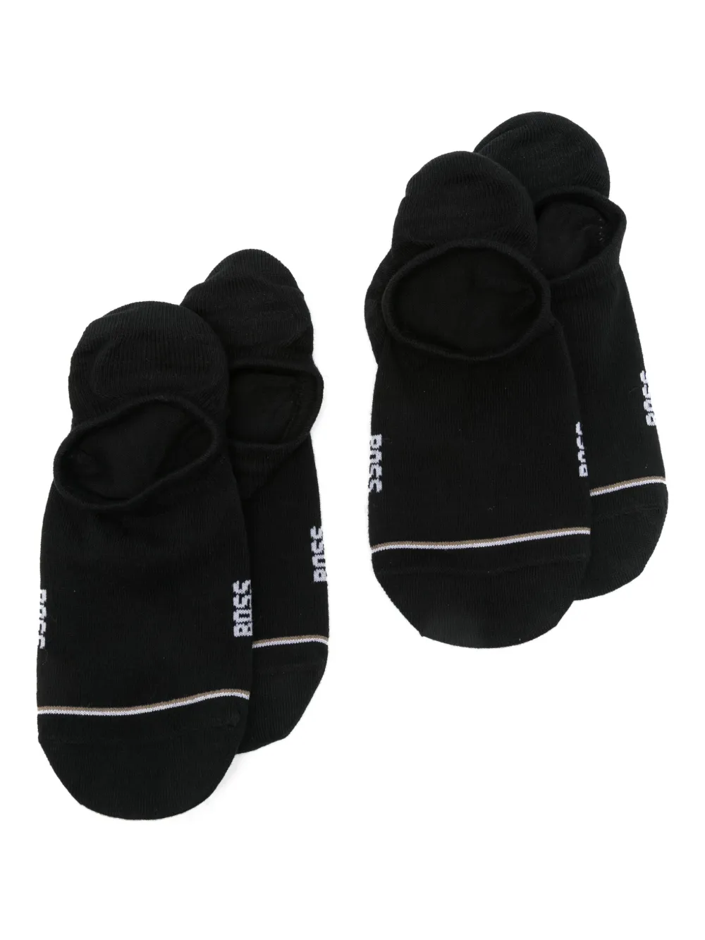 BOSS juego de dos pares de calcetines con logo en intarsia | negro | Image 1