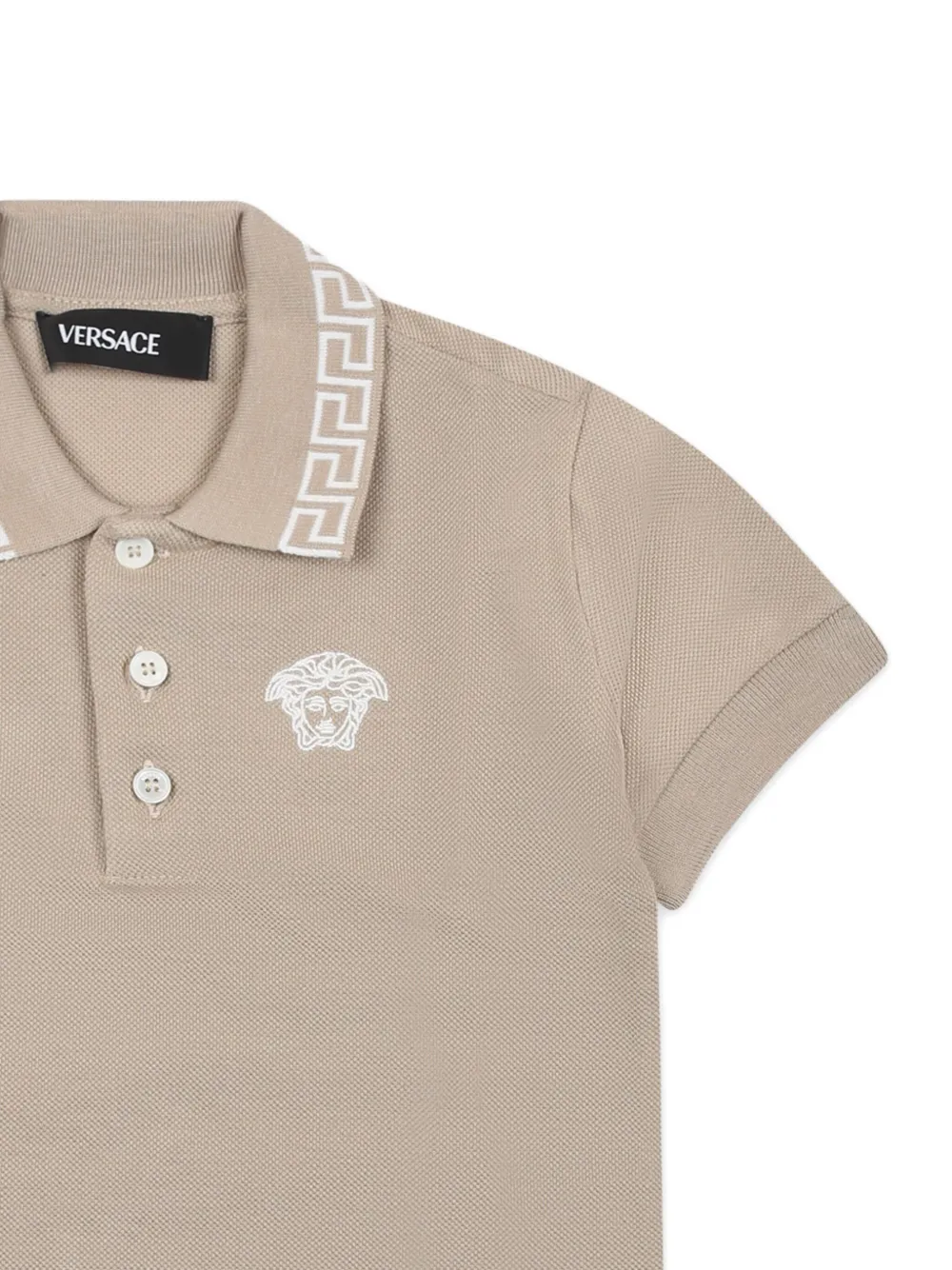 Versace Medusa-motif Polo Shirt In Brown