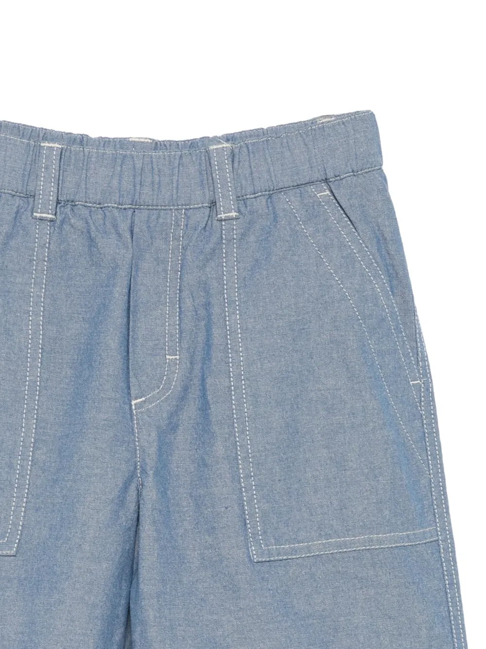 Moncler Enfant Katoenen chambray shorts Blauw