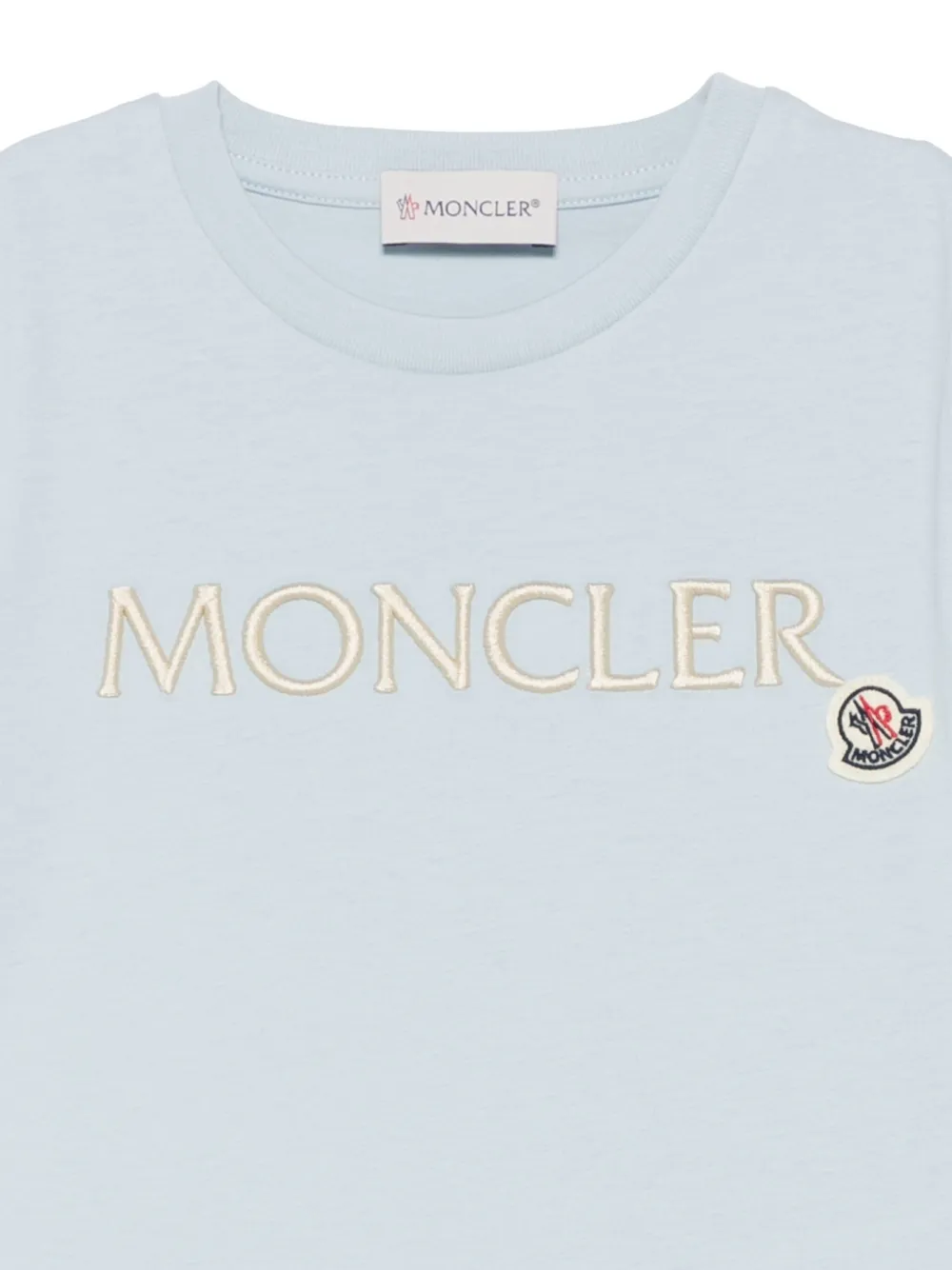 Moncler Enfant T-shirt met geborduurd logo Blauw