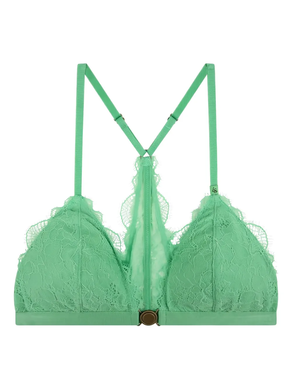 Love Stories lace-trimmed triangle bra | Green | Image 1