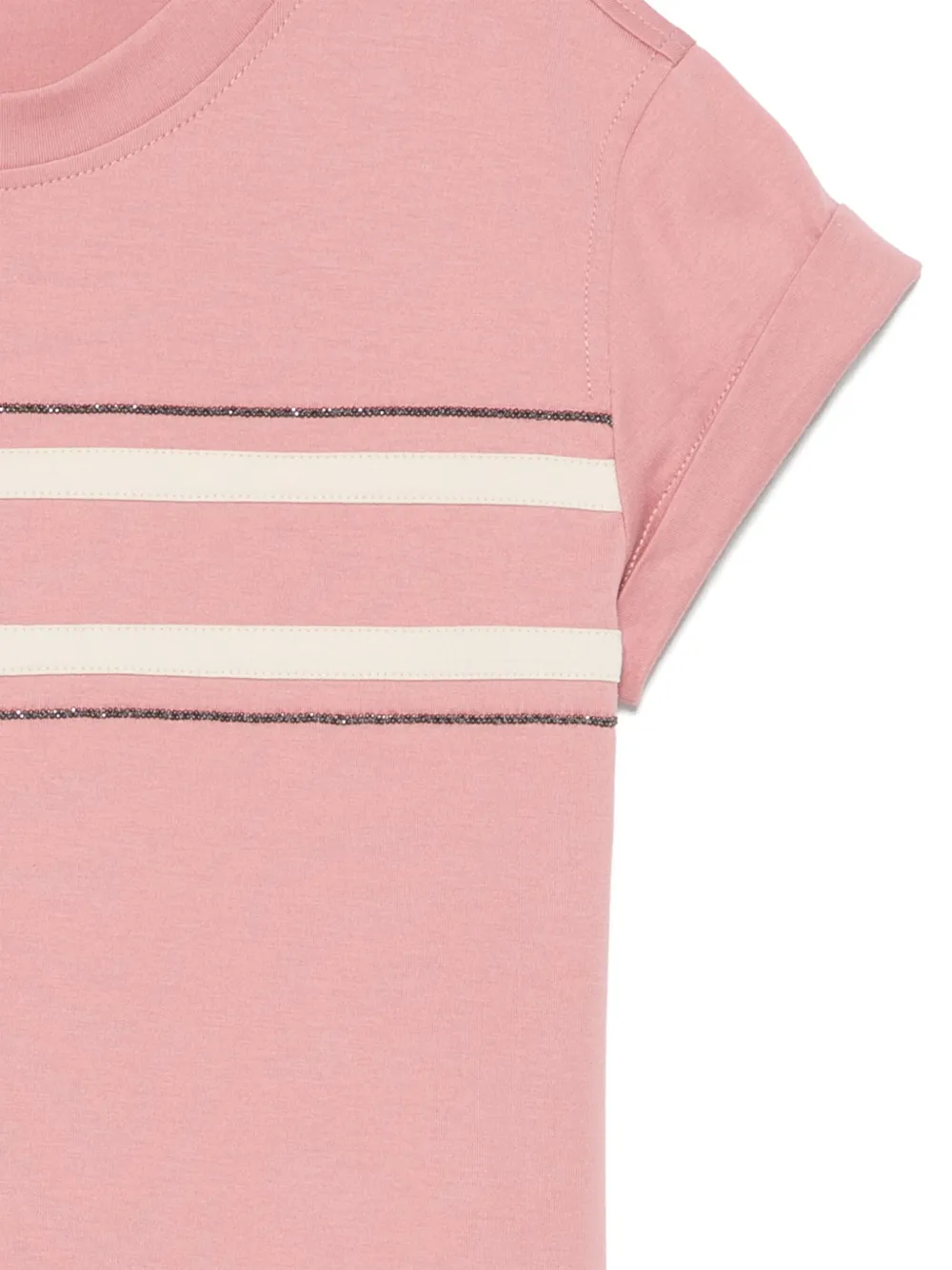 Brunello Cucinelli Kids T-shirt met Monili-detail Roze