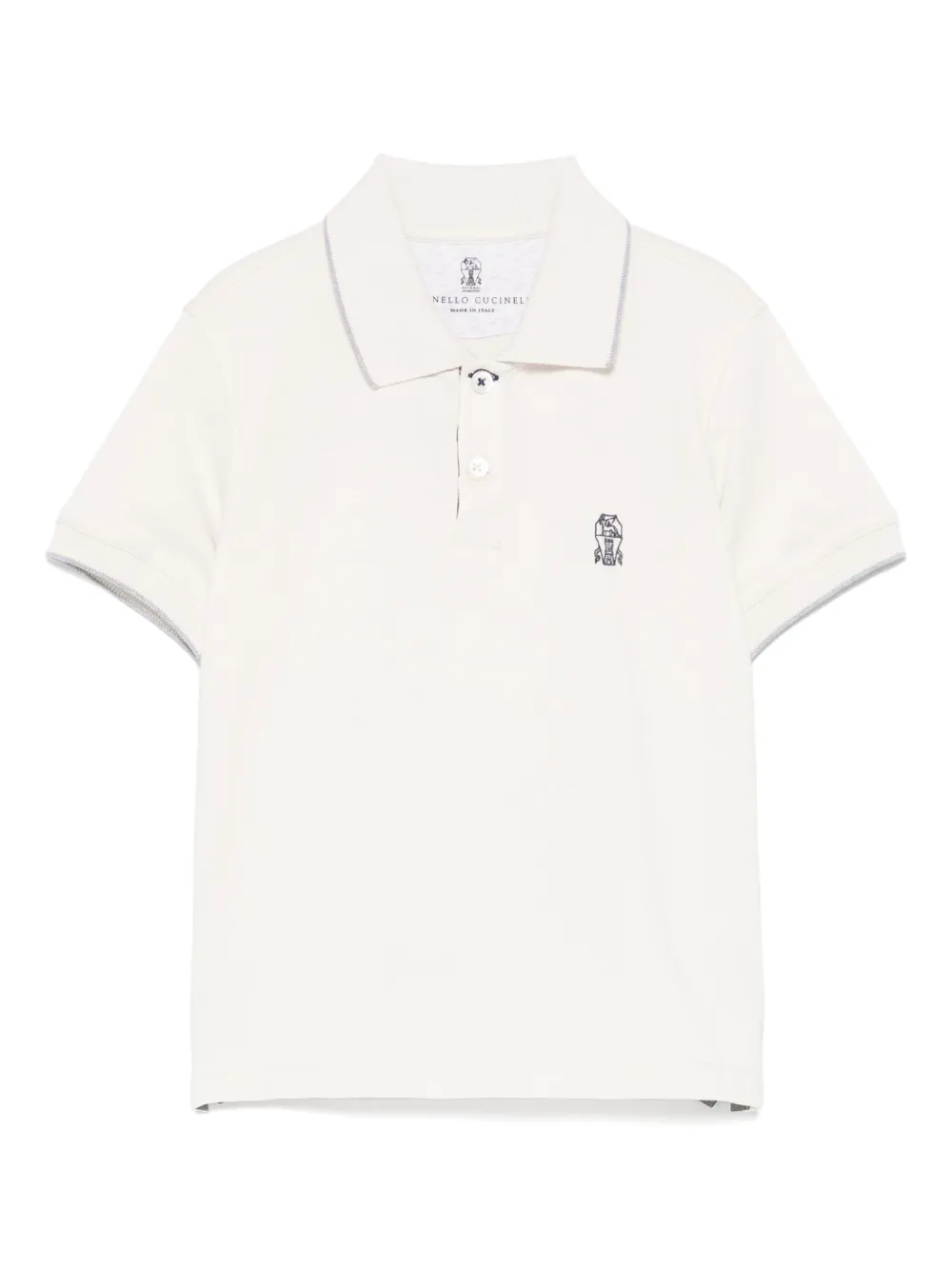 Brunello Cucinelli Kids Piqué poloshirt Wit