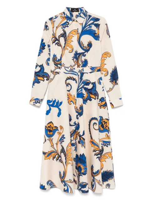ETRO vestido camisero con estampado de cachemira