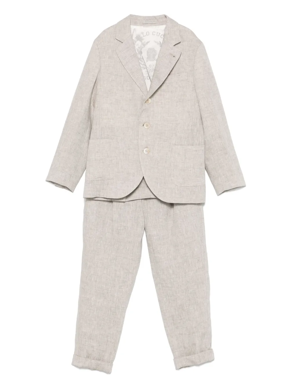 Brunello Cucinelli Kids Completo in lino - Toni neutri