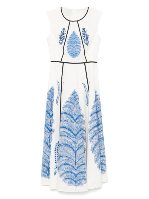 Robe mi-longue à fleurs - Giambattista Valli - Modalova