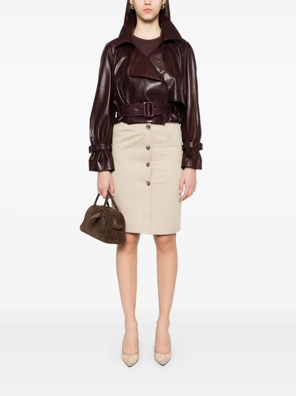Anine Bing High-waisted Skirt In Neutral