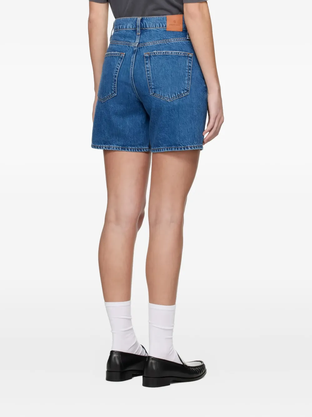Anine Bing Cotton Denim Shorts In Blue