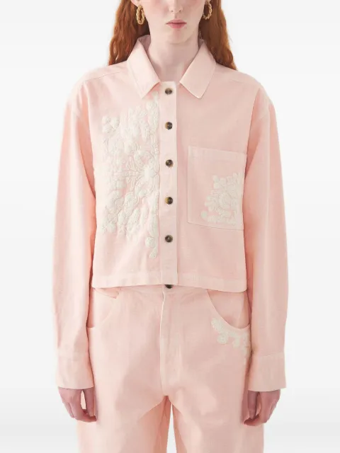 Antik Batik floral-embroidered cropped jacket