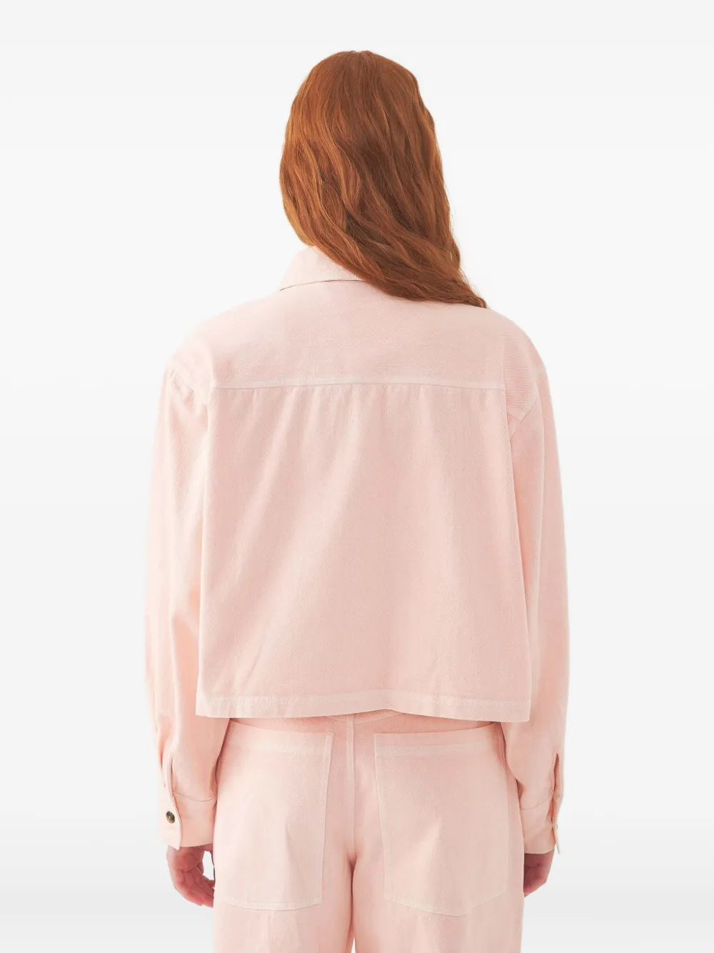 Antik Batik Floral-embroidered Cropped Jacket In Pink