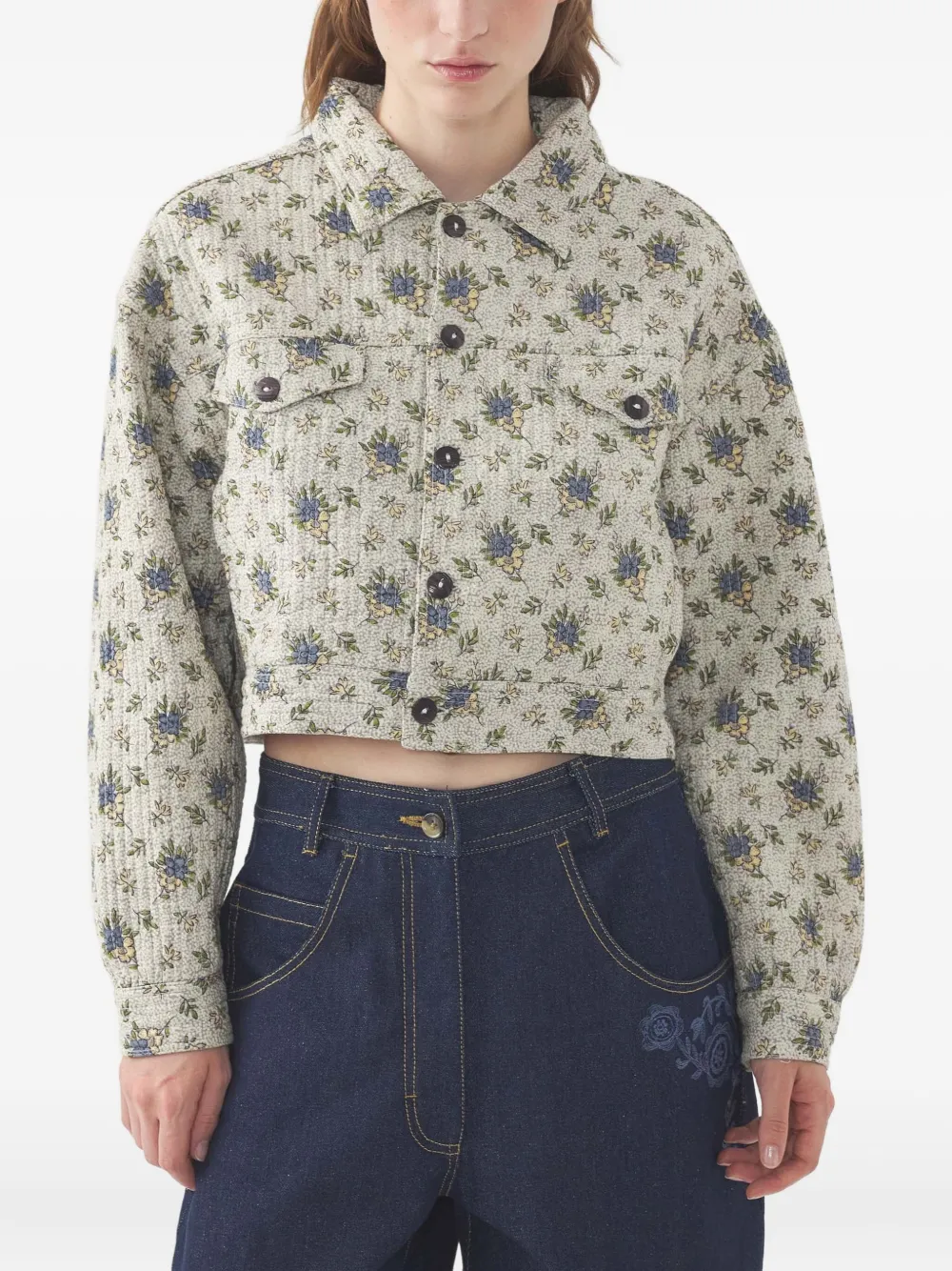 Antik Batik Jack met bloemenprint Groen