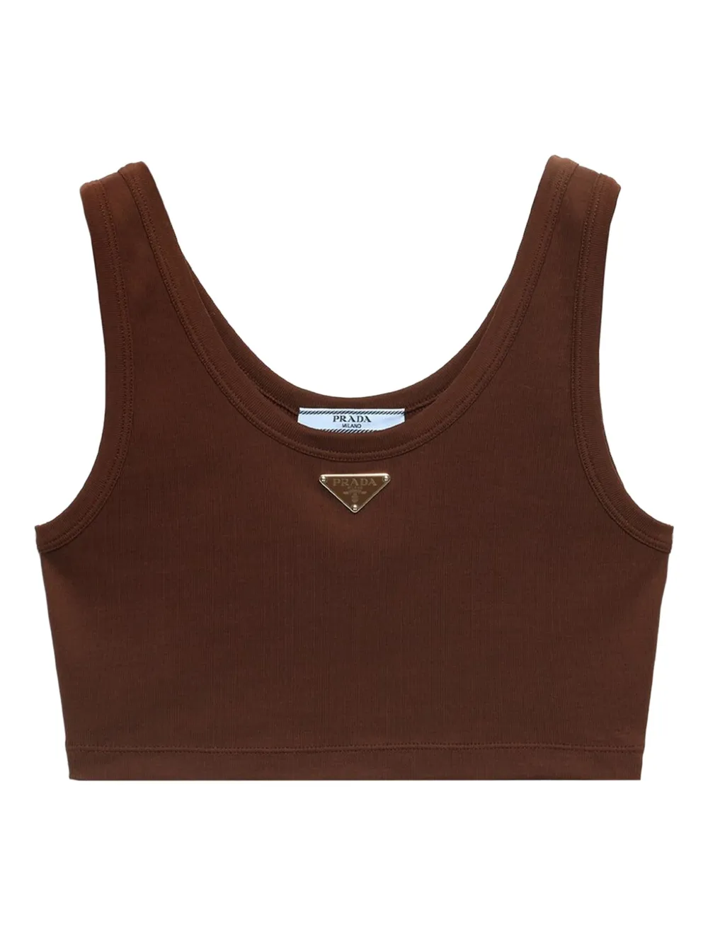 Prada Ribgebreide tanktop Bruin