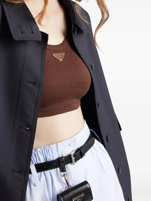 トップス Prada Boa Knit Prada Smocked Knit Diamond-Embroidered Top | Neiman Marcus