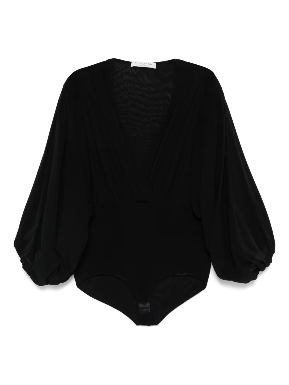 Philosophy Di Lorenzo Serafini ドレープ ボディスーツ - ブラック Philosophy Di Lorenzo Serafini ドレープ ボディスーツ - ブラック