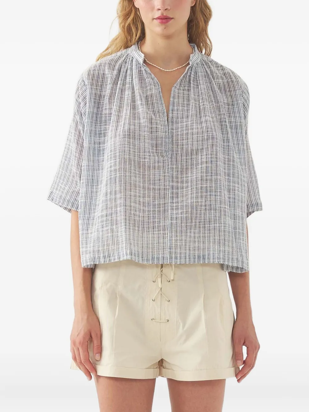 Antik Batik cotton blouse | Grey | Image 1